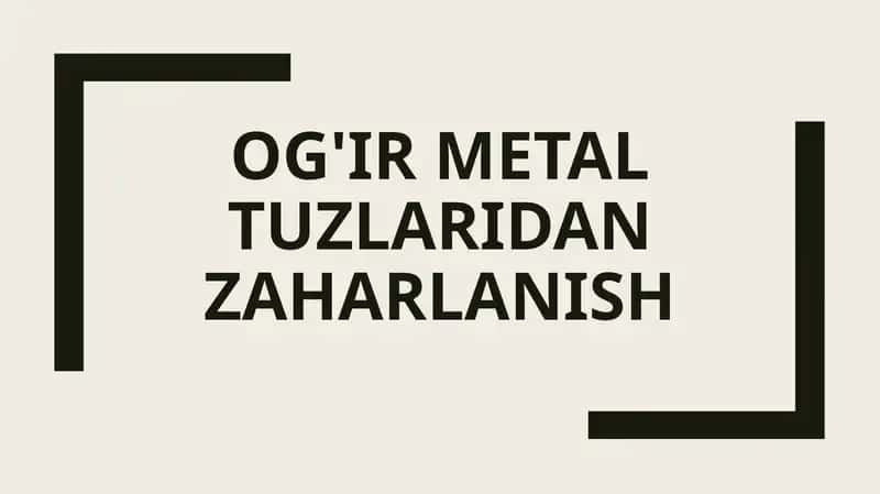 Qo'rg'oshindanzaharlanish