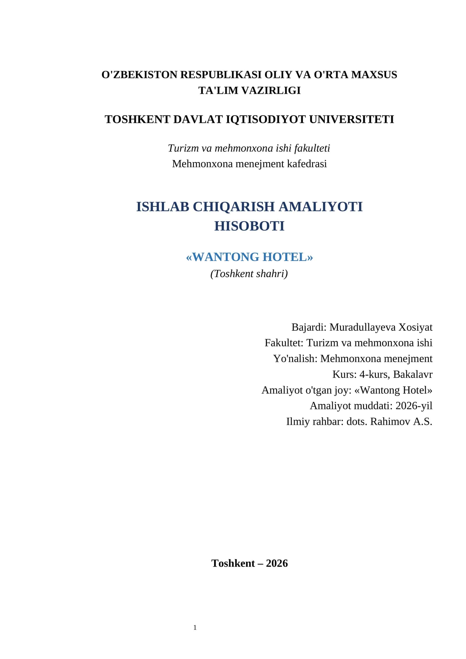 ISHLAB CHIQARISH AMALIYOTI