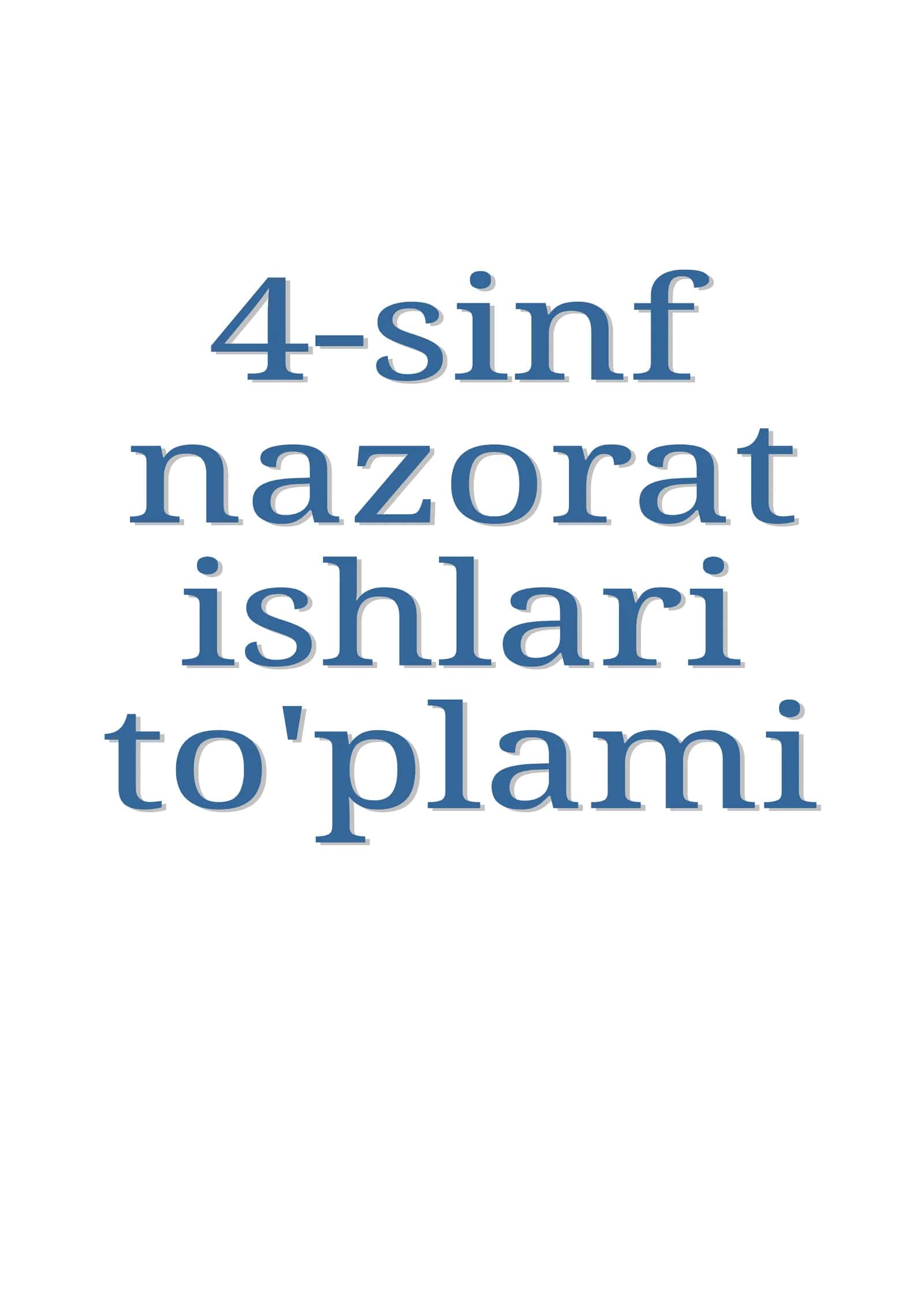 4-sinf Ona tili nazorat ishlari