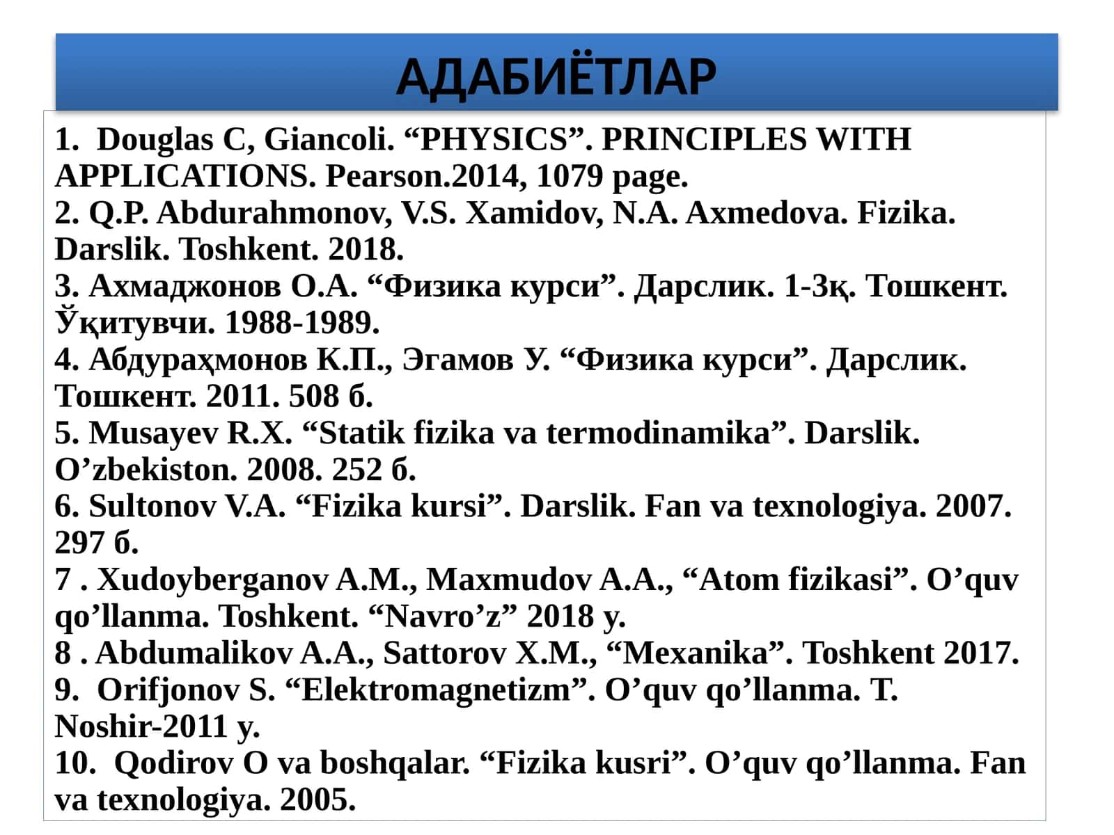 Fizika kursi