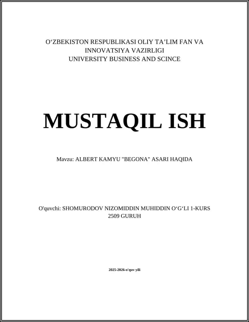 ALBERT KAMYU "BEGONA" ASARI HAQIDA
