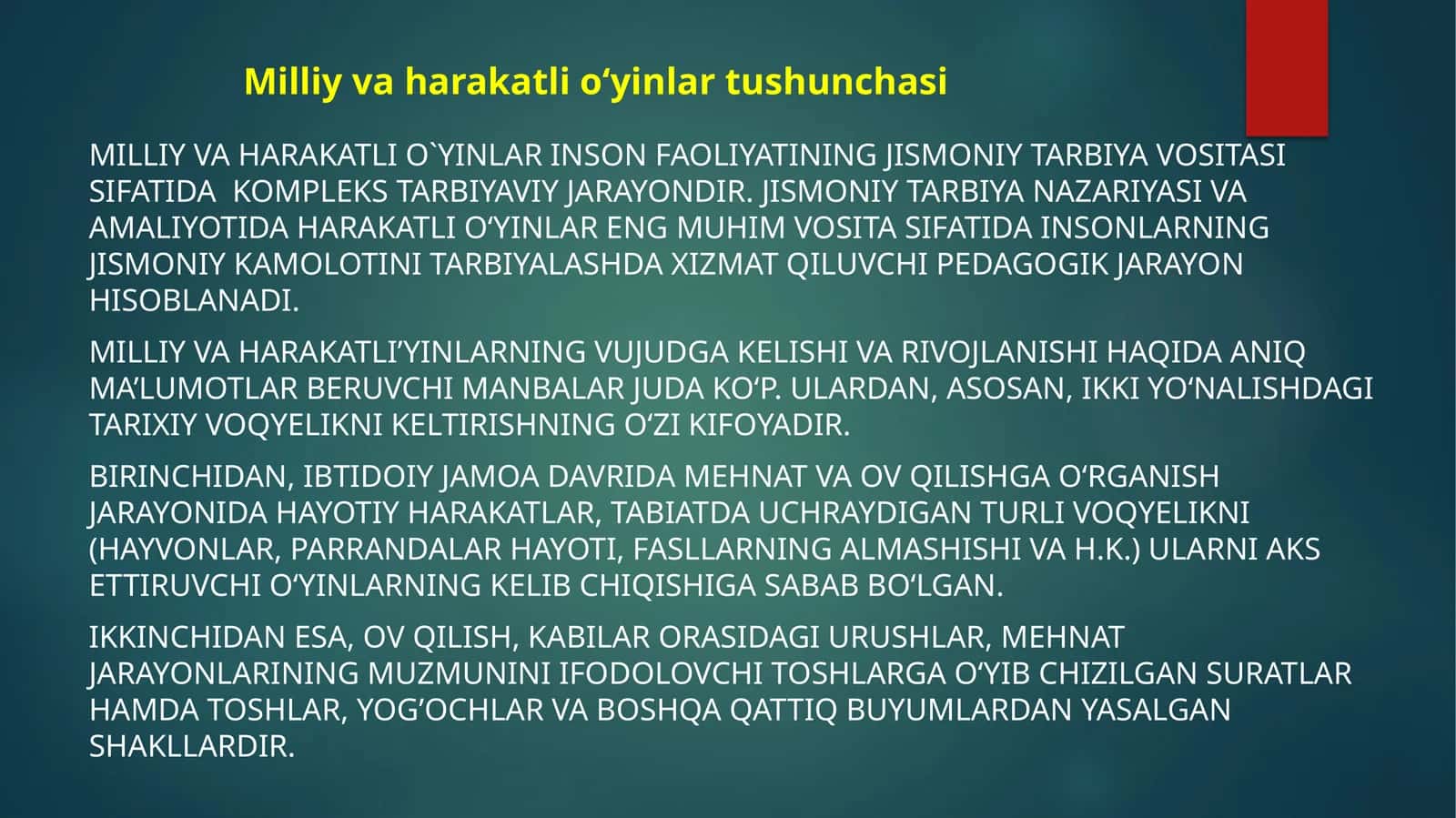 Milliyvaharakatlio'yinlar tushunchasi