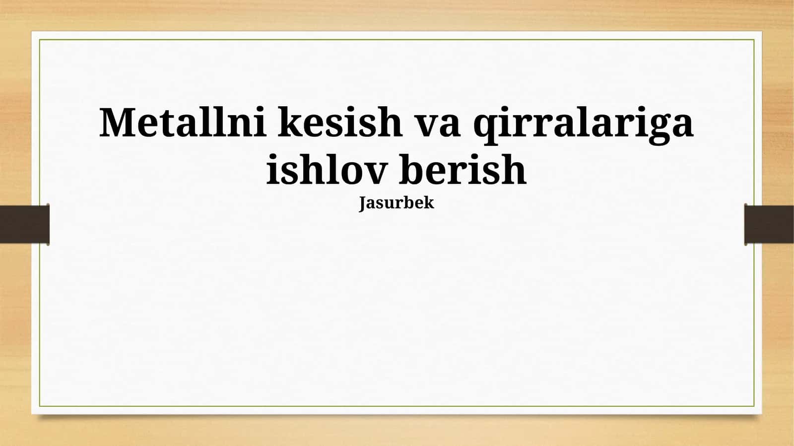 Metallni kesish va qirralariga ishlov berish