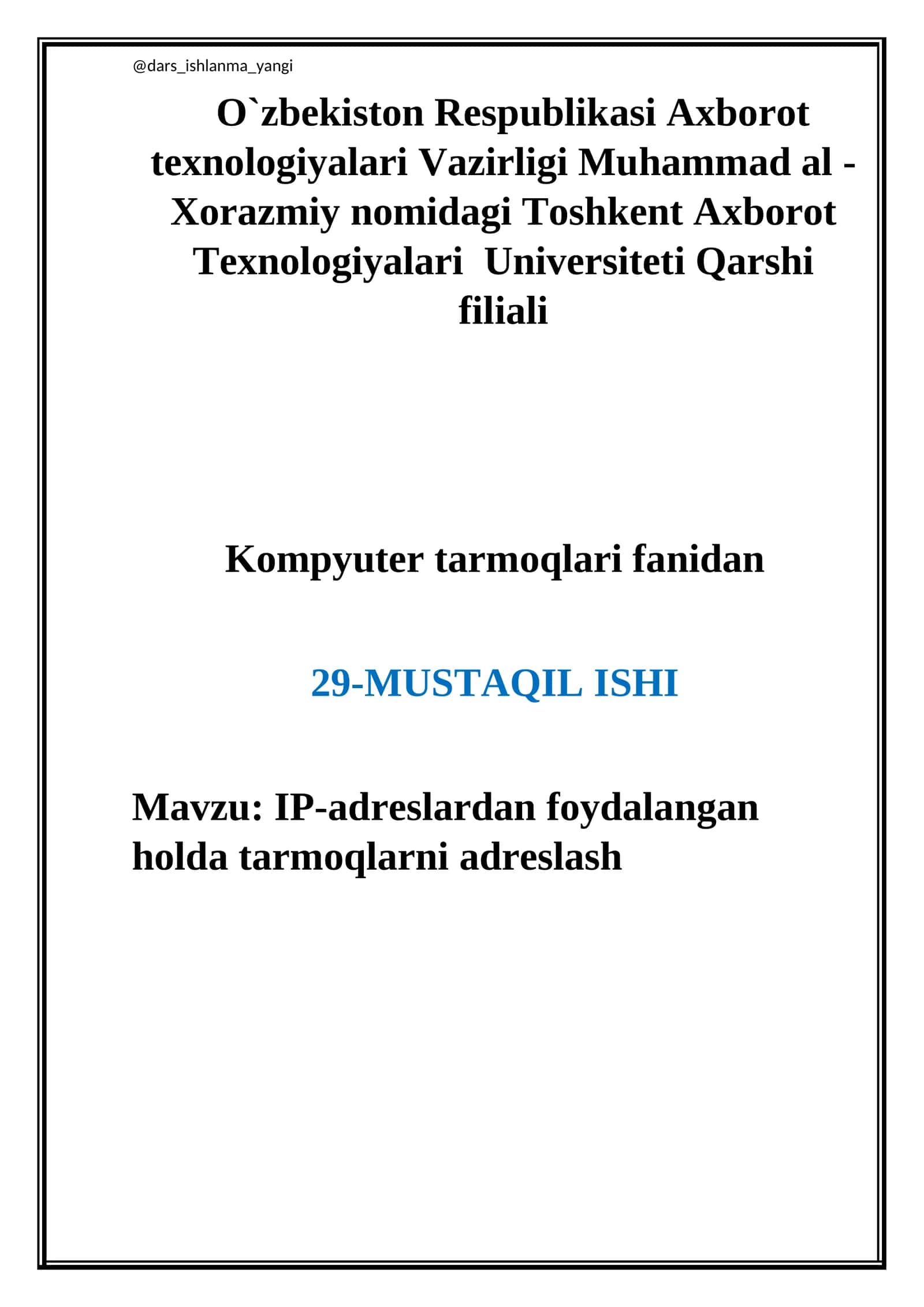IP Manzilning Ma'nosi