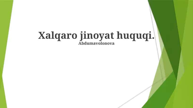 Xalqaro jinoyat huquqi