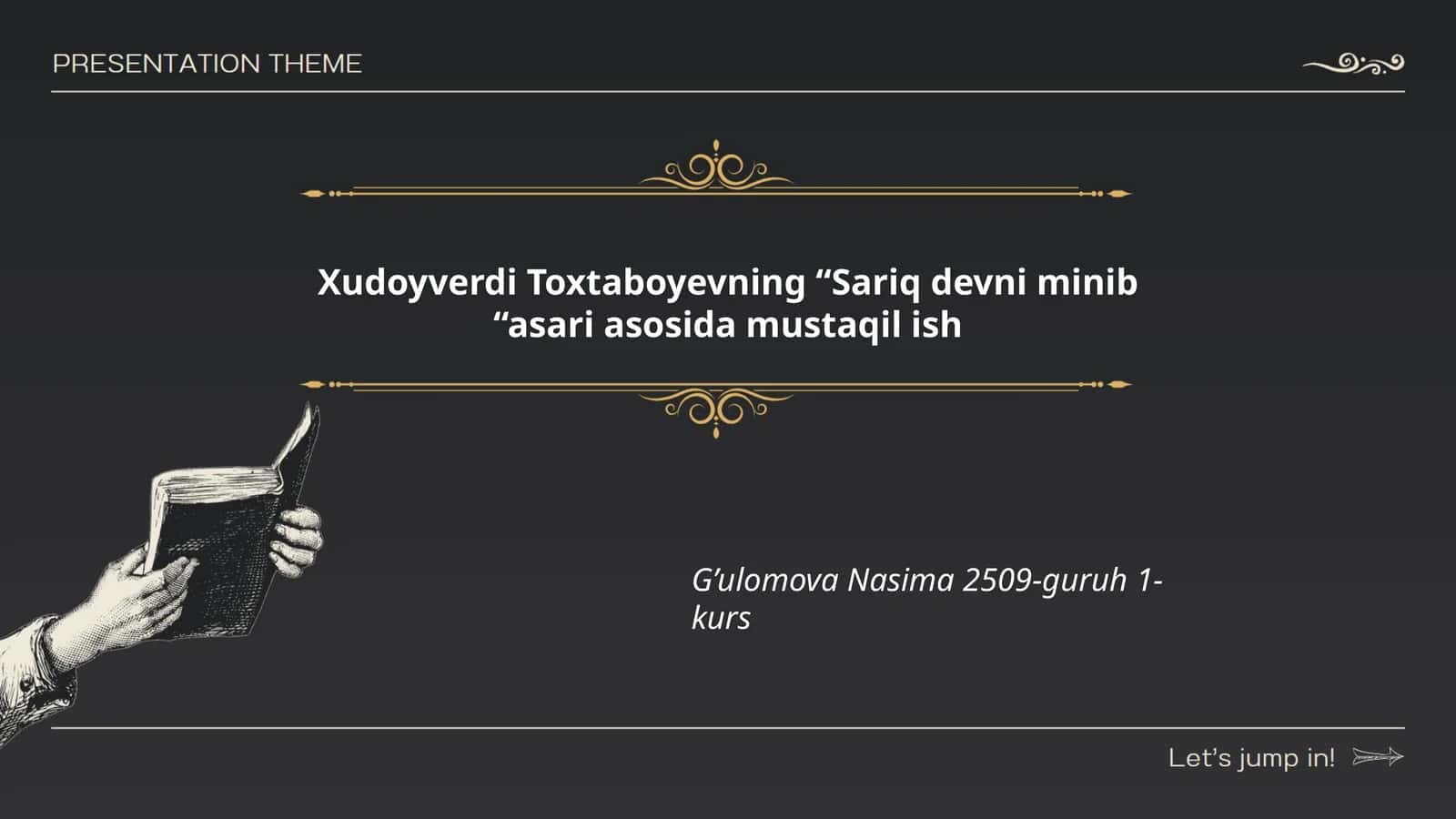 Sariq devni minib asari asosida mustaqil ish