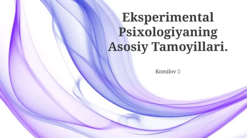 Eksperimental Psixologiya