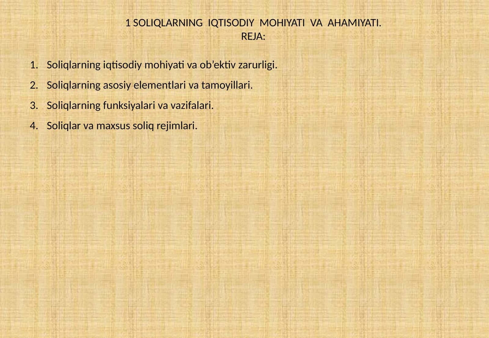 SOLIQLARNING IQTISODIY MOHIYATI VA AHAMIYATI