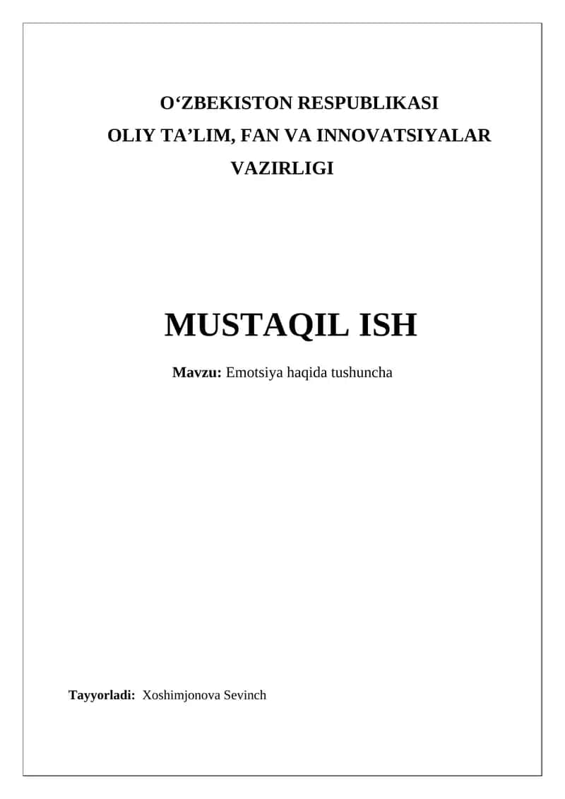 Emotsiya haqida tushuncha