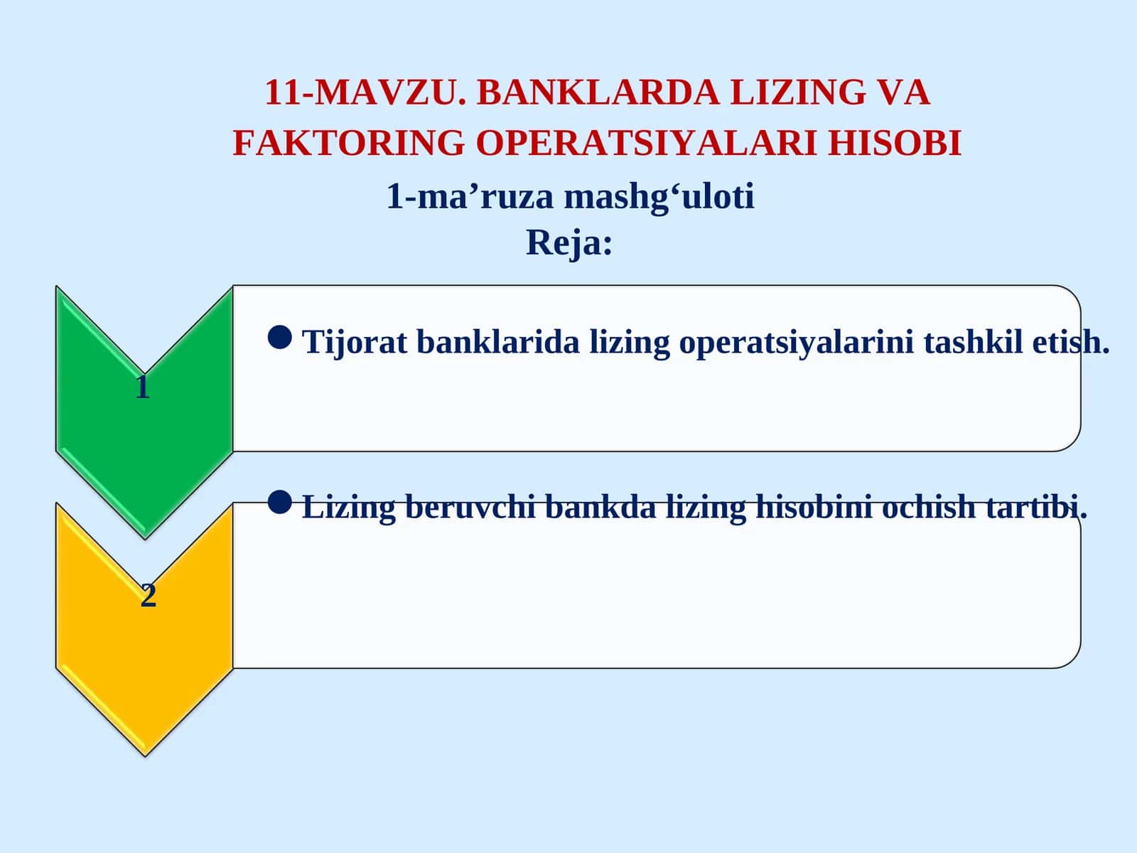 BANKLARDA LIZING VA FAKTORING OPERATSIYALARI HISOBI
