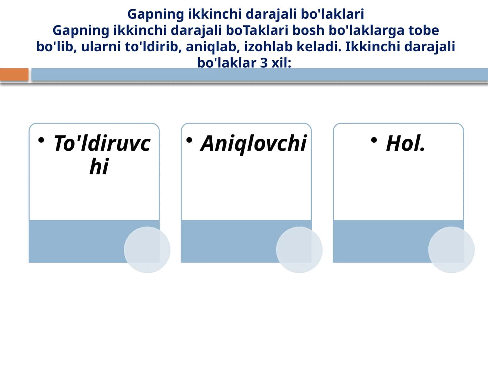 Gapning ikkinci darajali bo'laklari