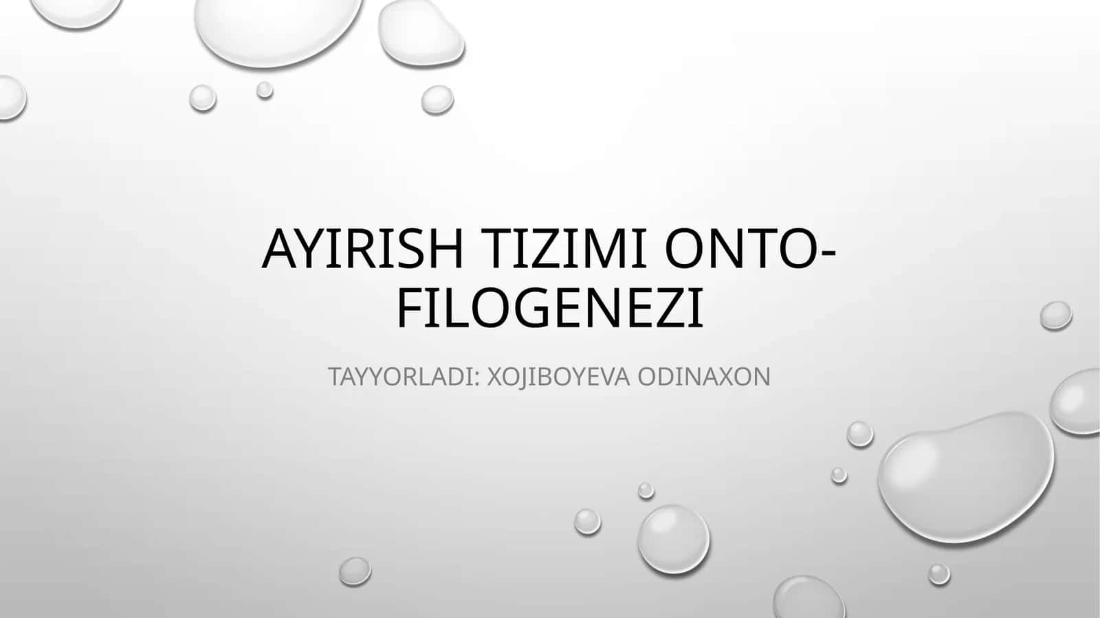 Ayirish tizimi onto-filogenezi