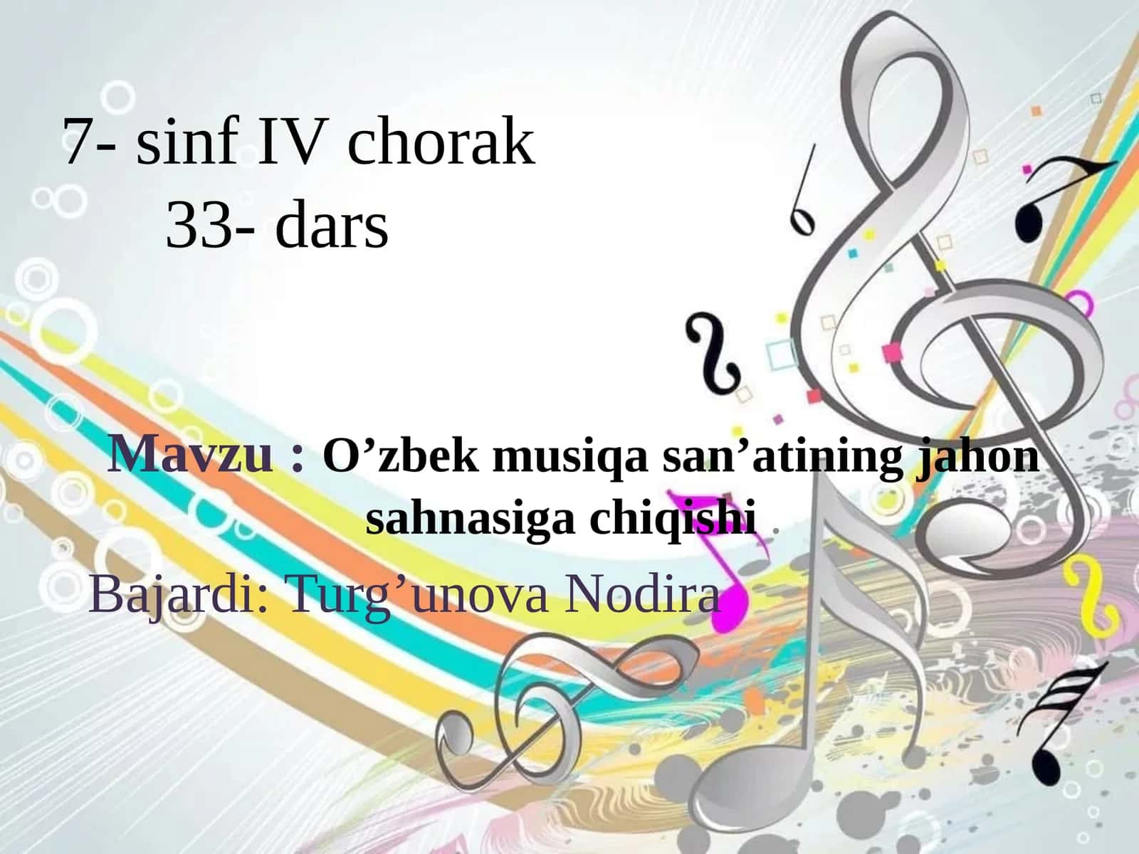 O’zbek musiqasan’atining jahon sahnasiga chiqishi