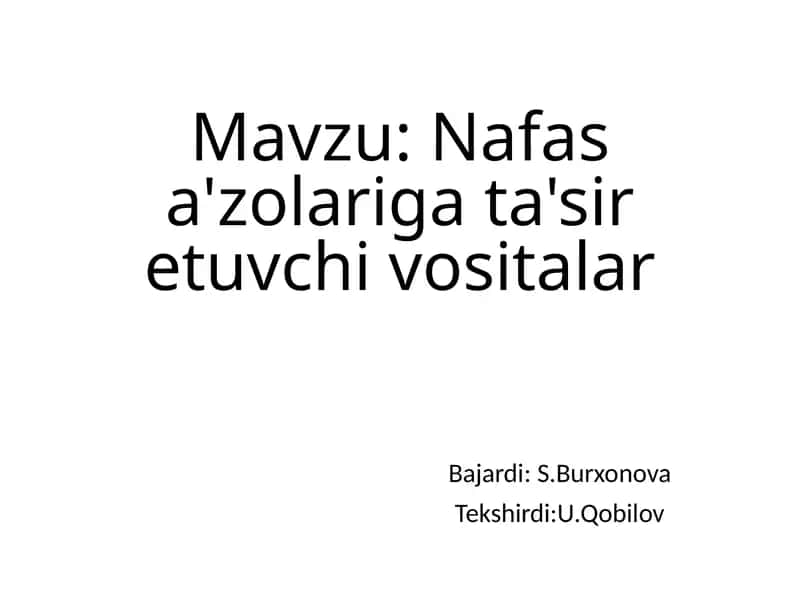 Nafasa'zolarigata'siretuvchivositalar