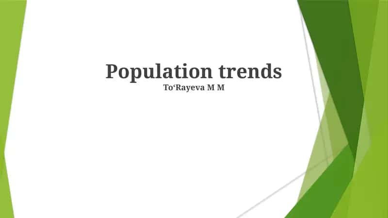 Population trends