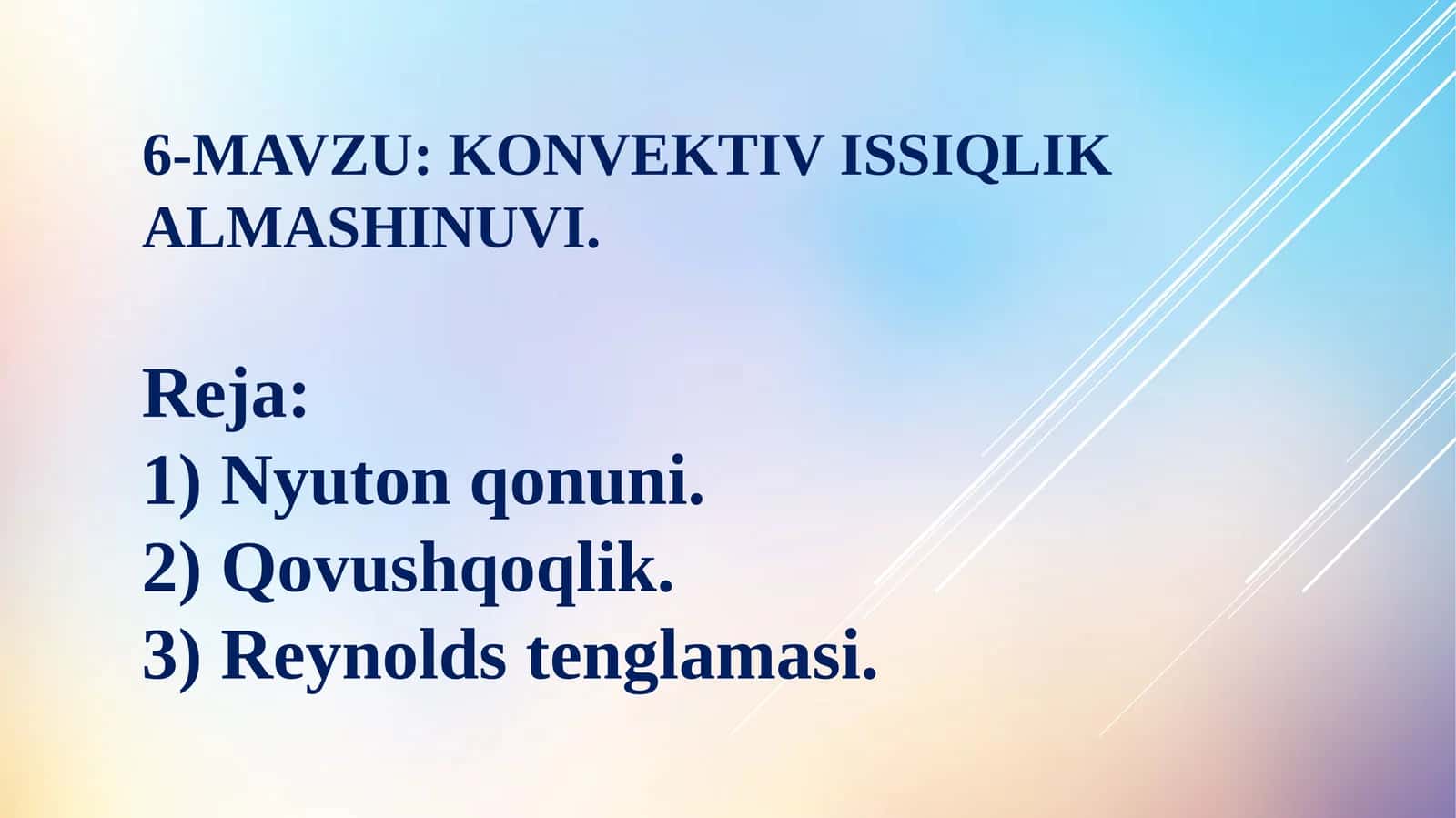 Konvektivissiqlik almashinuvi