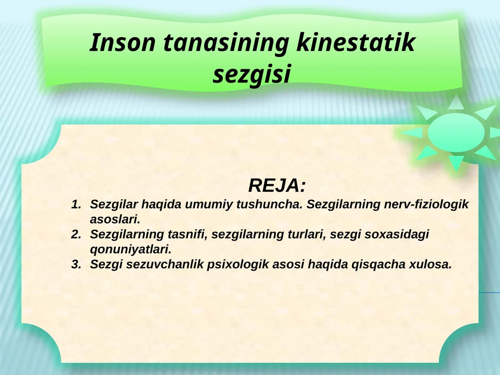 Inson tanasining kinestatik sezgisi