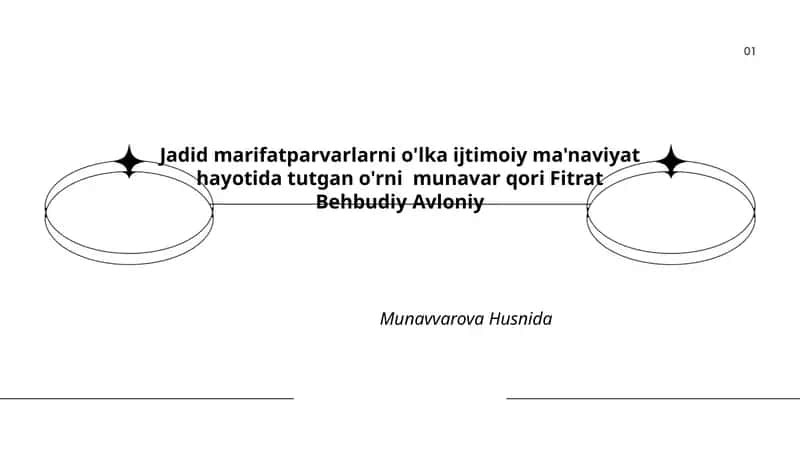 Jadid marifatparvarlarni o'lka ijtimoiy ma'naviyat hayotida tutgan o'rni munavar qori Fitrat Behbudiy Avloniy Munavvarova Husnida