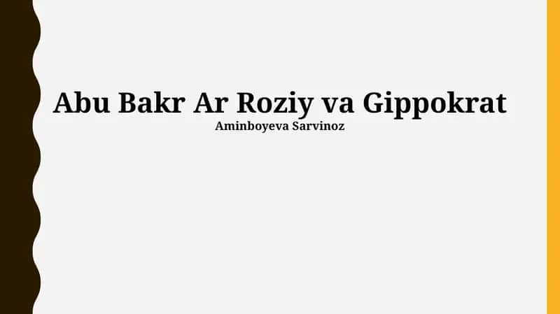Abu Bakr Ar Roziy va Gippokrat