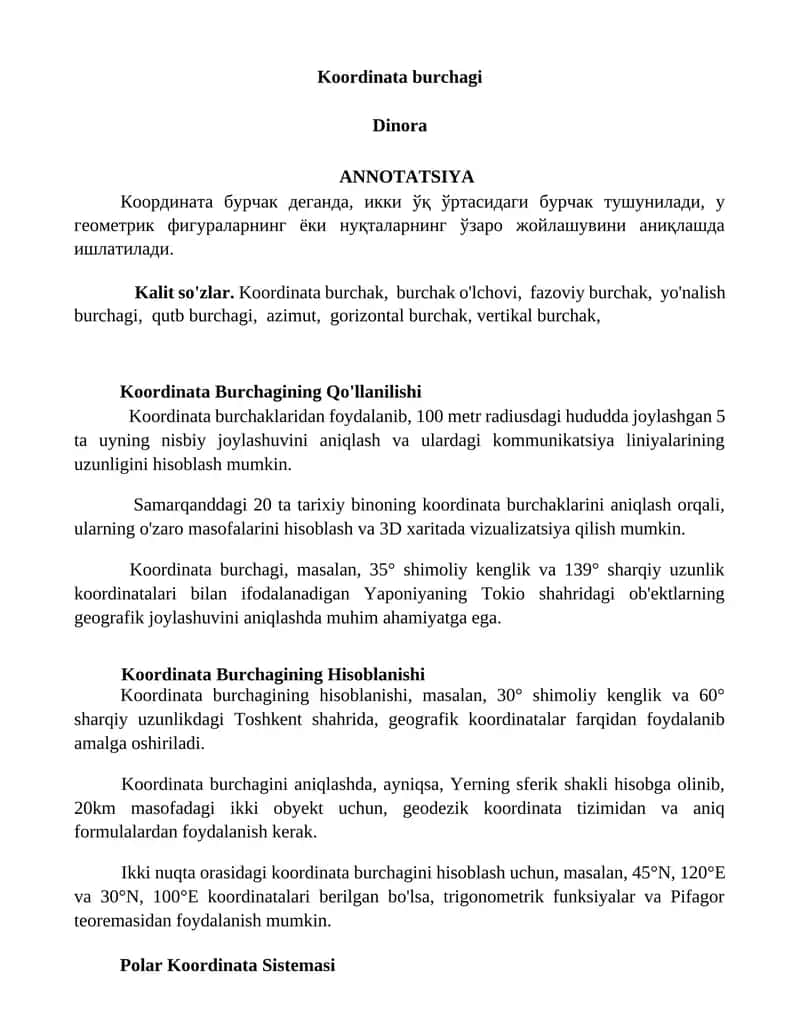 Koordinata burchagi