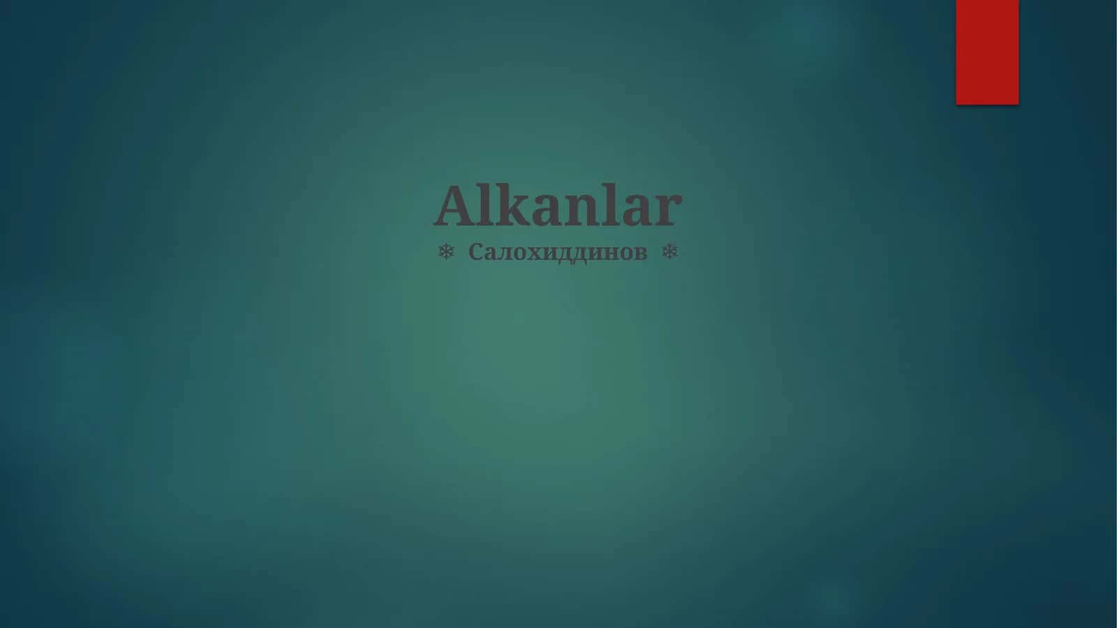 Alkanlar