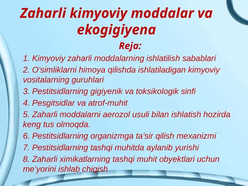 Zaharlikimyoviymoddalarvaekogigiyena