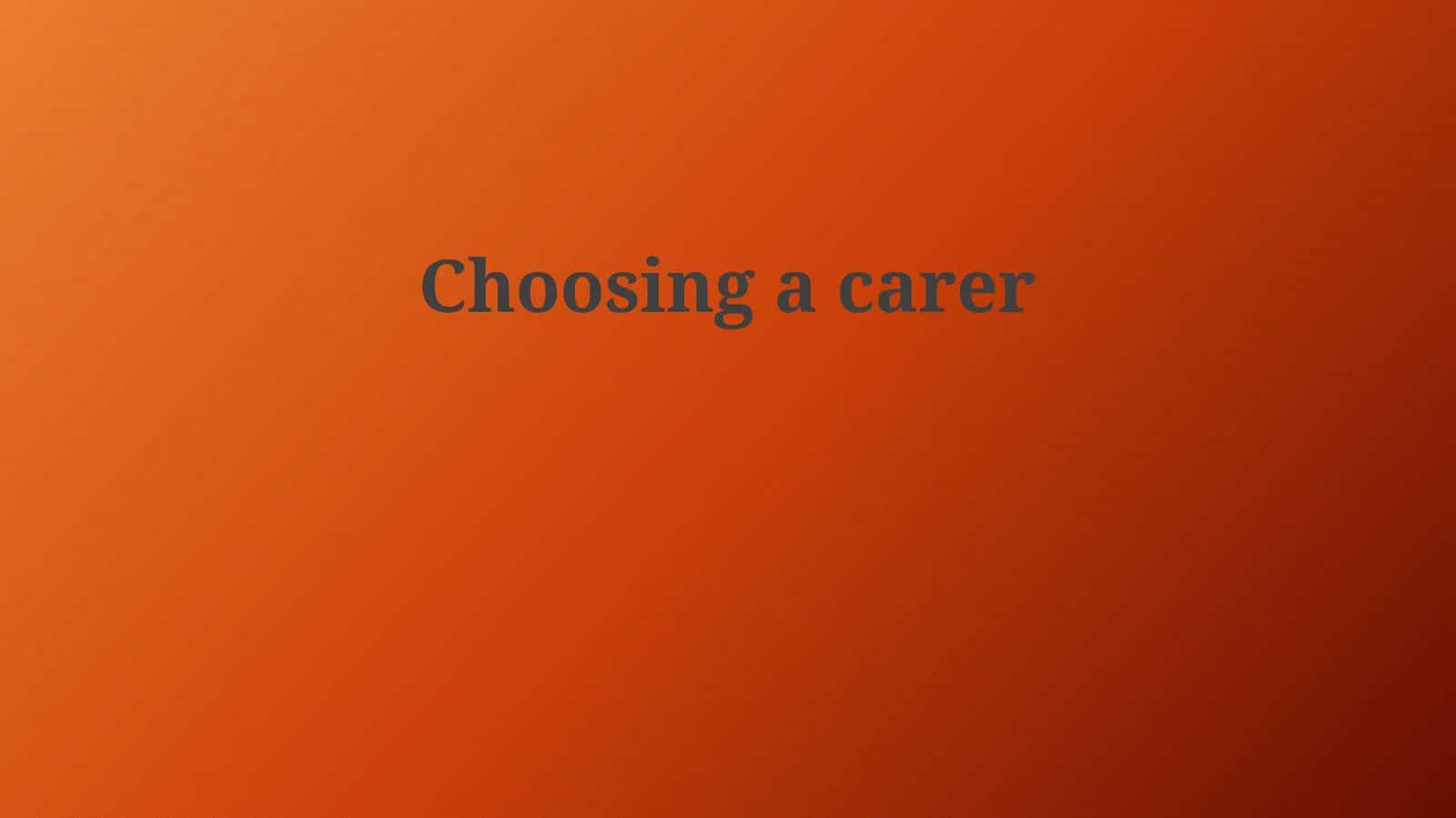 Choosing a career