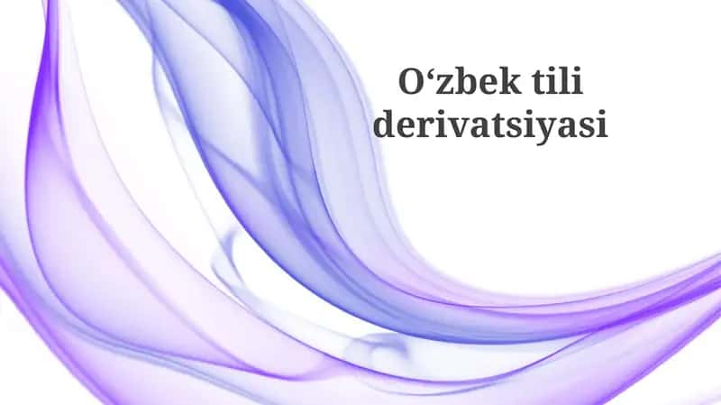 Oʻzbek tilida soʻz yasalishi