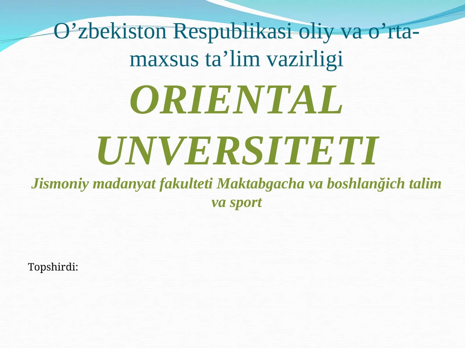 Boshlang’ich ta’limda (1va 4- siniflar) gimnastika mashg’ulotining konspektini tuzish.p