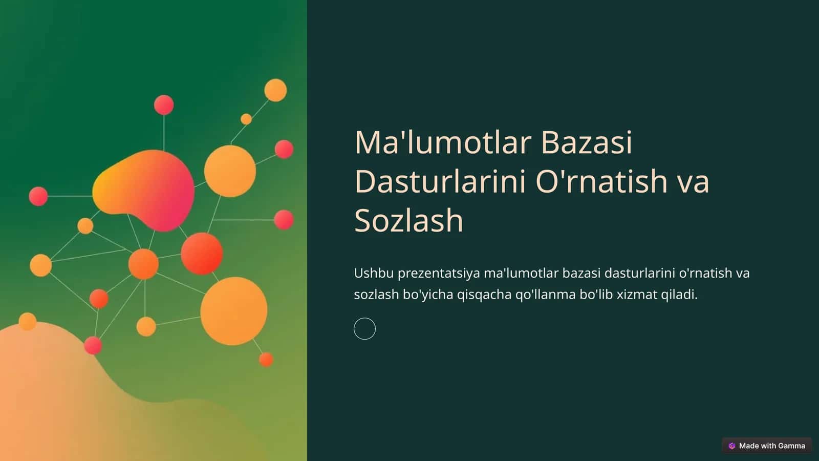 Ma'lumotlar Bazasi Dasturlarini O'rnatish va Sozlash