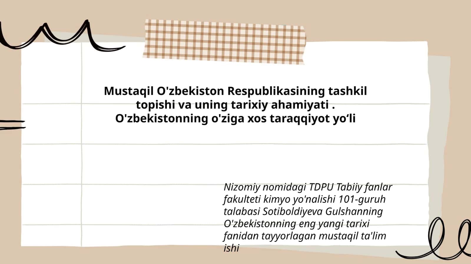 O'zbekiston Mustaqil Ta'limi