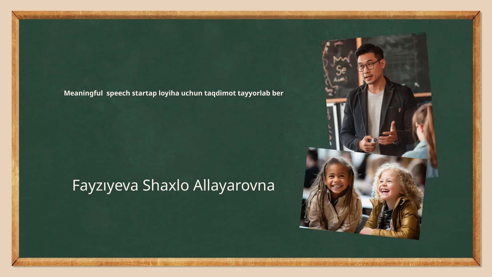 Startap loyihasi uchun taqdimot tayyorlab ber