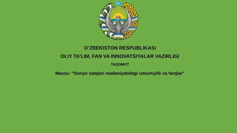 Madaniyatning asosiy elementlari