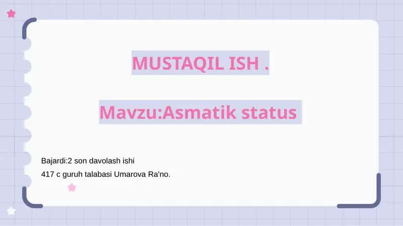 Asmatikstatus