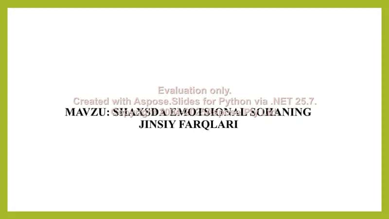 Shaxsda emotsional sohaning jinsiy farqlari
