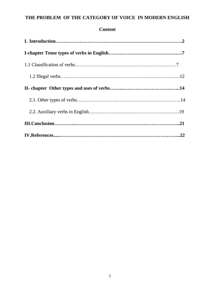 The Problem of the Category of Voice in Modern English