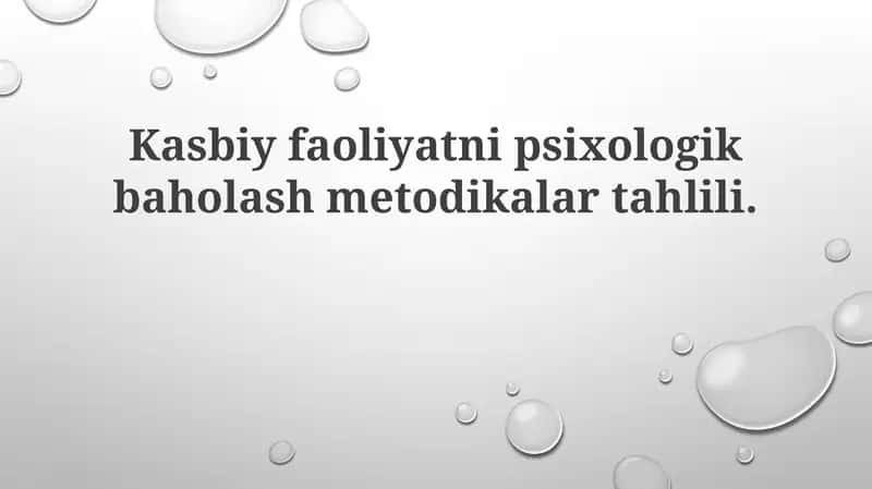 Psixologik baholash metodikasi