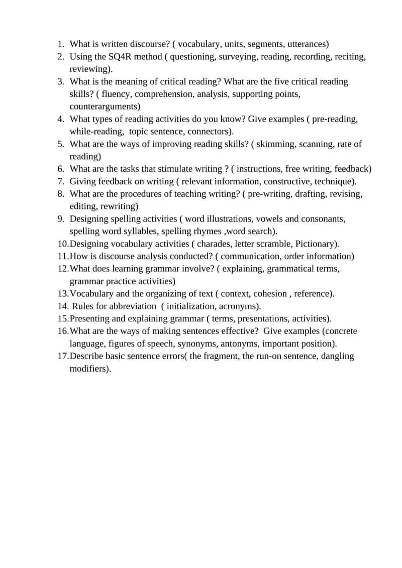Critical Reading Skills