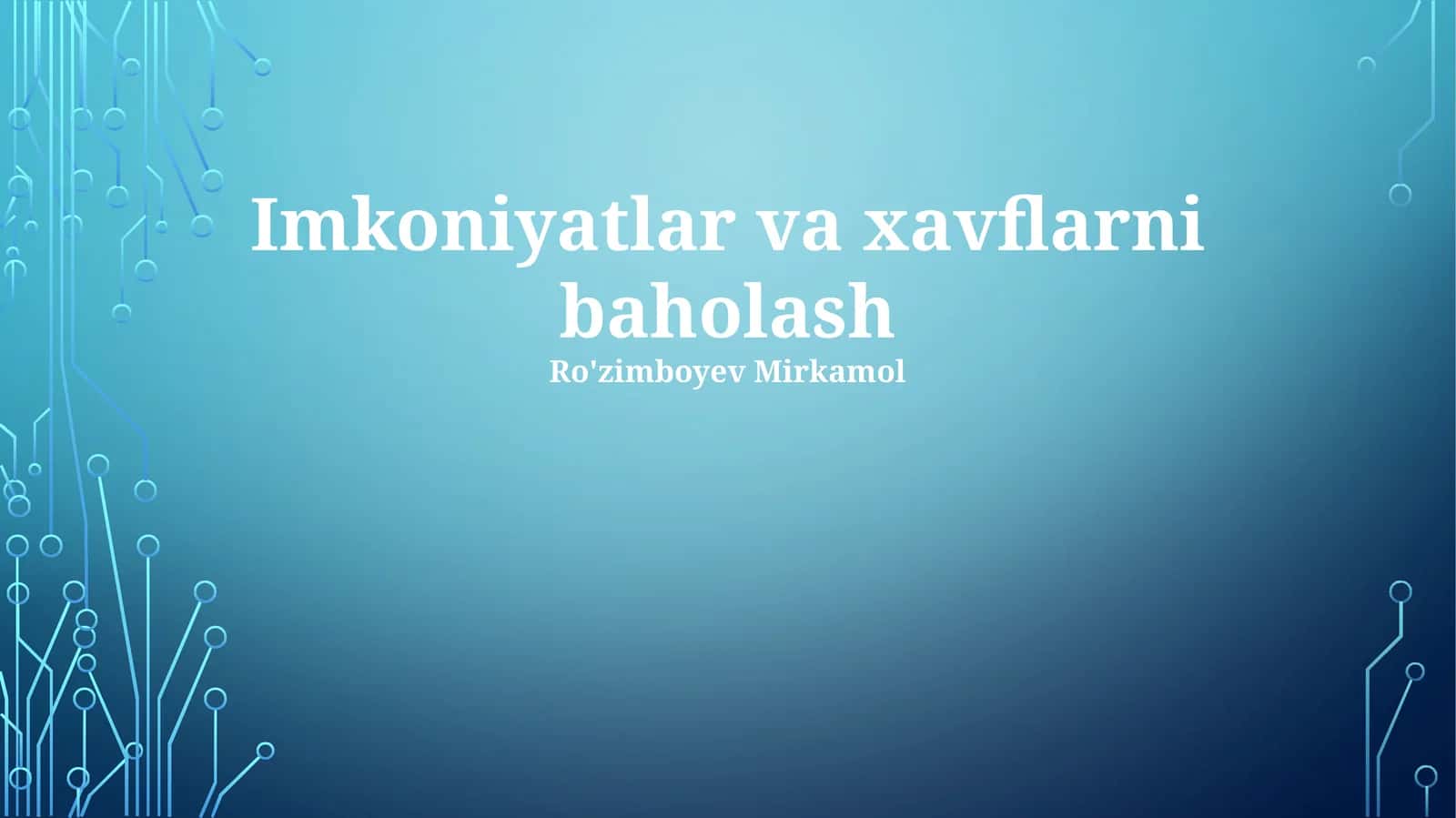 Imkoniyatlar va xavflarni baholash
