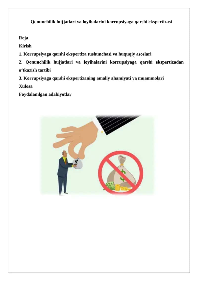 Korrupsiyaga qarshi ekspertizasi