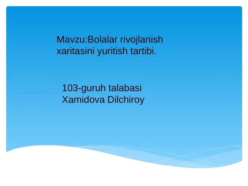 Bolalar rivojlanish xaritasi