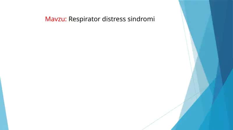 Respirator distress sindromi