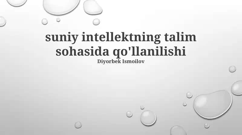 Ta'limda Sun'iy Intellektning Imkoniyatlari