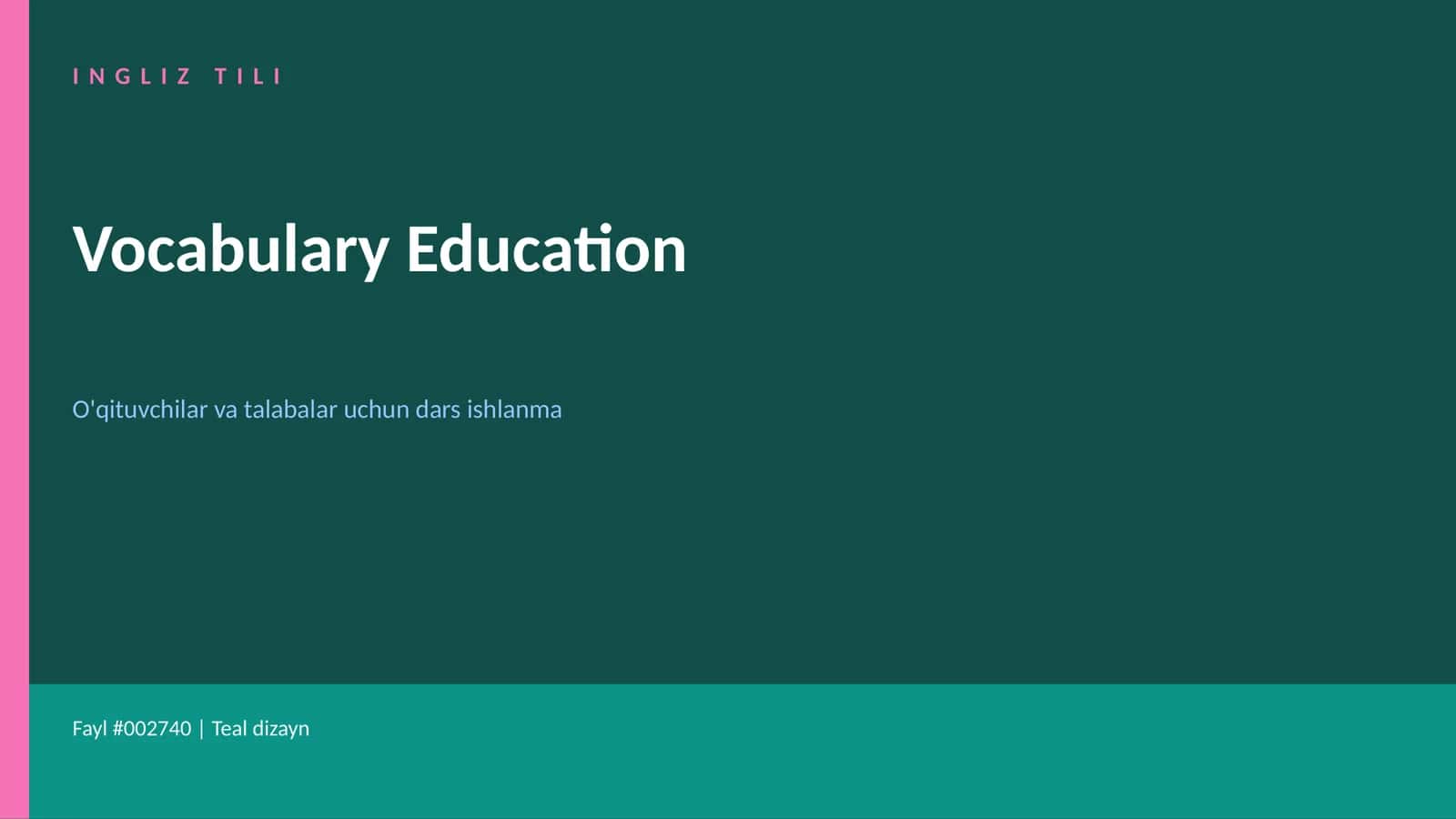 Vocabulary Education