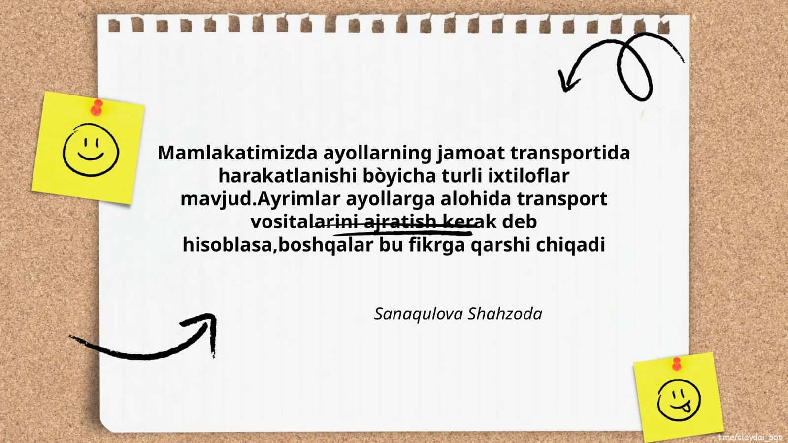 Ayollarning jamoat transportida harakatlanishi