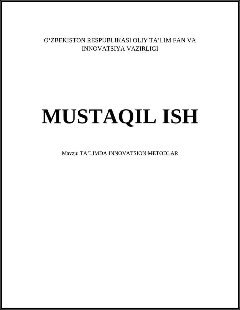 Taʼlimda innovatsion metodlar