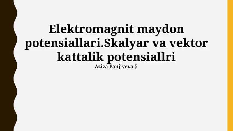 Elektromagnit maydon potentsiallari
