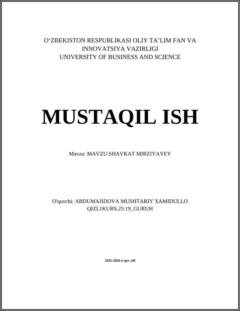 SHAVKAT MIRZIYAYEY