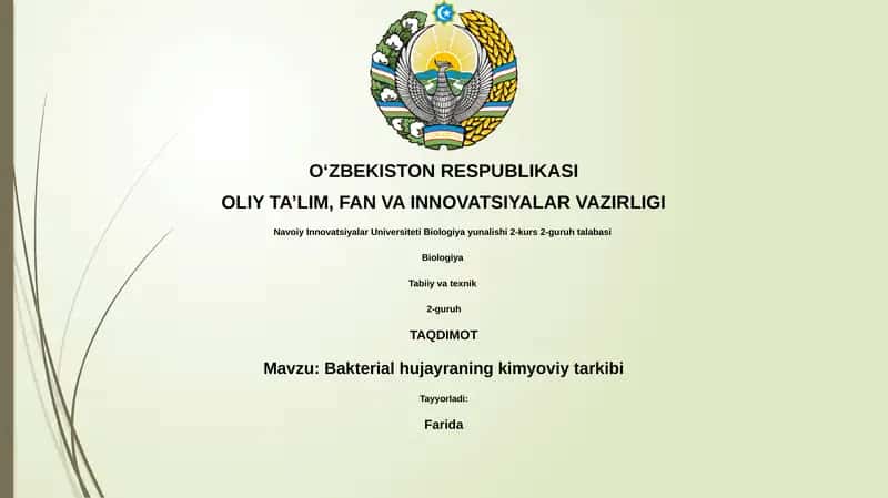 Bakterial hujayraning kimyoviy tarkibi