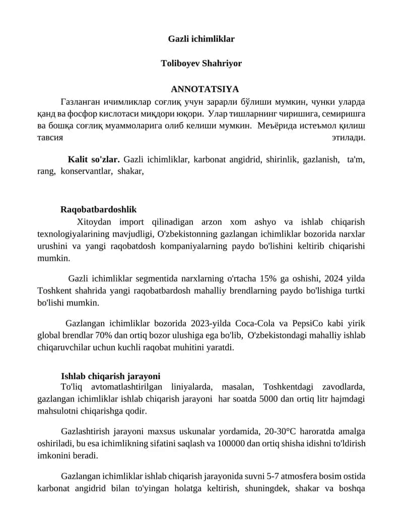 Gazli ichimliklar